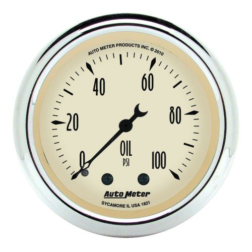 Auto meter 1821 antique beige; mechanical oil pressure gauge
