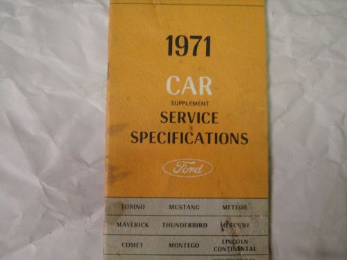 1971  ford passenger car service specifications and spplement manuals free ship