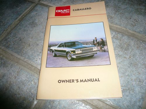 1987 gmc truck caballero owner&#039;s manual - glove box  x-8706 a