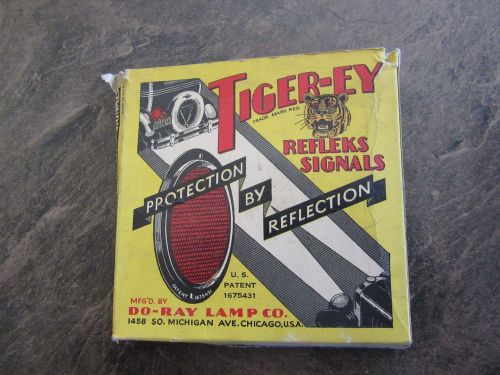 Do-ray nos new in box 4&#034; tiger-ey amber glass reflector no. 1403 marker do ray