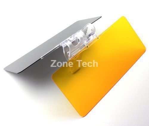 Zone tech 2 in 1 day and night vehicle clip on adjustable anti glare sun visor