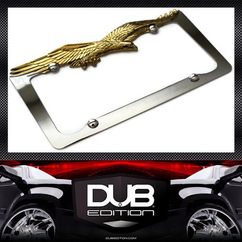 Golden eagle silver license plate frame chrom tahoe suburban yukon durango yukon