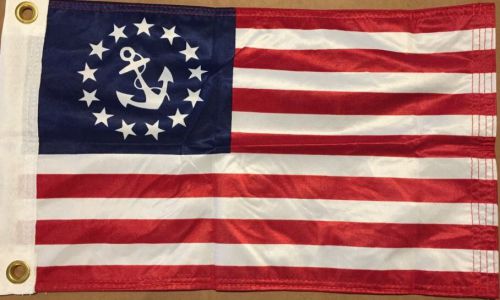 New 12 x 18&#034; double sided yacht ensign american flag boat 2 ply brass grommets