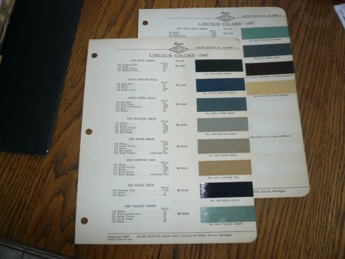 1947 lincoln acme proxlin color chip paint sample