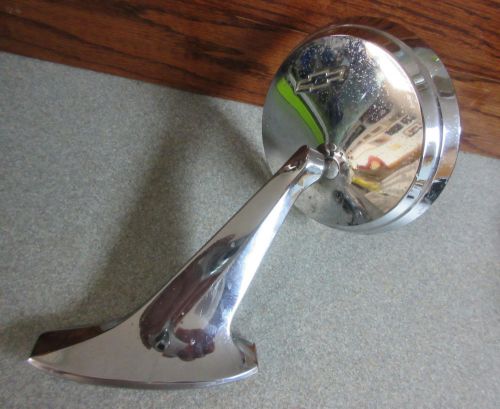 Authentic vintage chrome automotive side mirror : chevy chevrolet bowtie