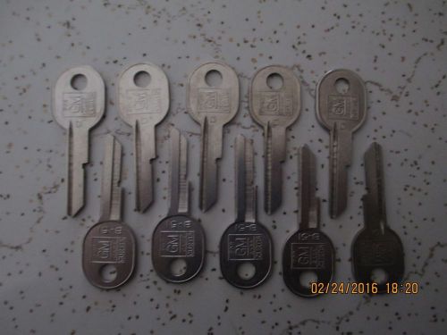 10 new gm key blanks, uncut, unused, b-51, &#034;d&#034; keys