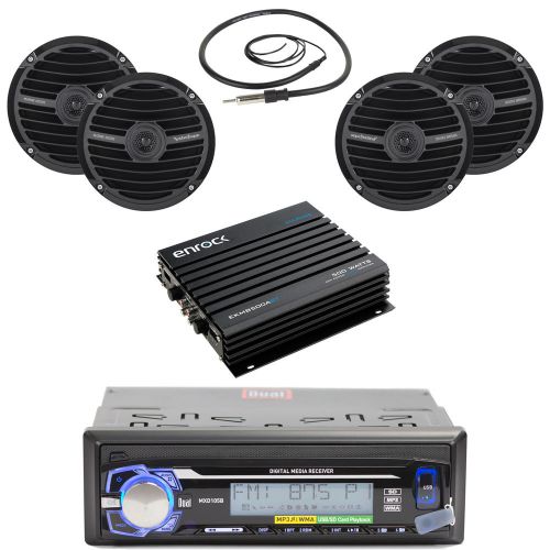 Marine 6.5&#034;full range speakers,bluetooth sd usb mp3 radio,antenna,400w amplifier