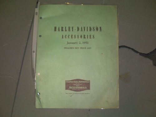 1951 original harley davidson dealer net price list