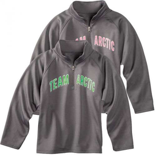Arctic cat youth team arctic 1/4 zip polyester sweatshirt - lime green pink gray