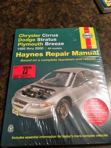 Repair manual, chrysler cirrus, dodge stratus, plymouth breeze 1995-2000