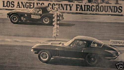 American muscle cars corvette vs cobra drag poster new