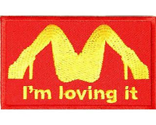 Embroidered iron or sew on cloth patch ~ i&#039;m loving it - new patch 9 cm x 5 cm