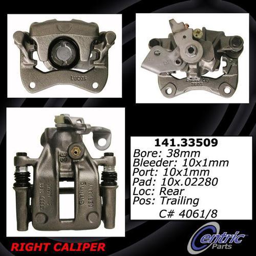 Centric 141.33509 rear brake caliper-premium semi-loaded caliper