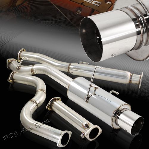 For honda civic dx lx ex coupe sedan 4.5&#034; flat tip t-304 exhaust catback muffler