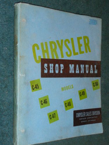 1949 1950 chrysler shop manual / shop book / service manual / good information