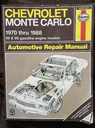 Haynes chevrolet monte carlo repair manual 1970-1988