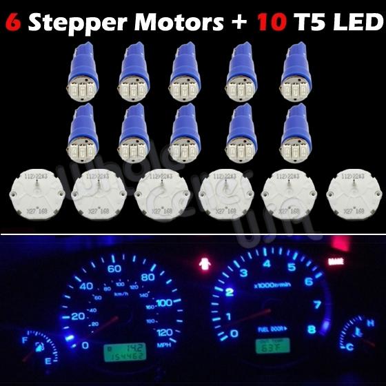 6 new updated gm gmc stepper motor x27.168 speedometer gauges 10 blue 3 smd led 