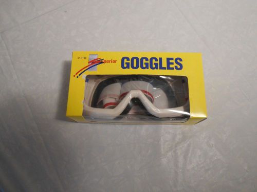 Superior 21-4180 vintage motorcycle goggles white