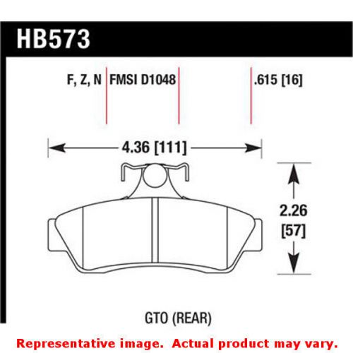 Hawk hb573f.615 hps brake pads fits:pontiac 2004 - 2006 gto  position: rear;