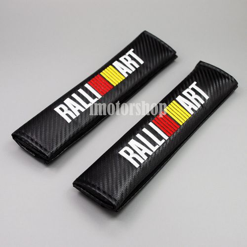 Car seat belt cushions shoulder pad carbon fiber texture for ralliart