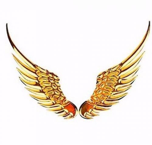 Car angel wings sticker eagle wings 3d chrome logo 1 pair