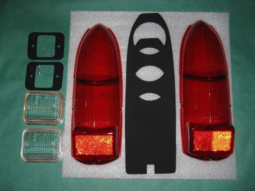 Mg new parts: lucas rear stop tail lamp light lens kit 62 -69 mgb &amp; midget