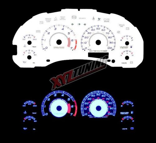 Blue reverse el indiglo glow white gauge face for 98-00 hombre mt 7000 rpm