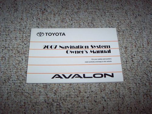 2007 toyota avalon navigation system owner user manual xl xls touring limited