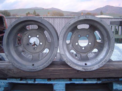 Vintage halibrand 15&#034;x 10&#034; magnesium &#034;sprint&#034; wheels...gasser...hot rod..rat rod