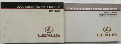 2000 lexus rx300 factory owners manual dealership oem book owner&#039;s rx 300