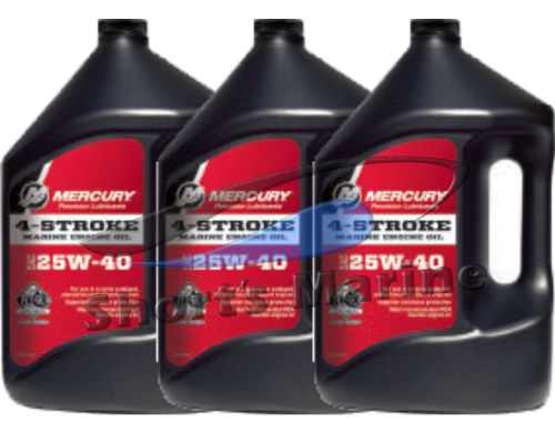 Oem mercury marine 4-stroke fc-w 25w-40 engine oil case of 3 gallons