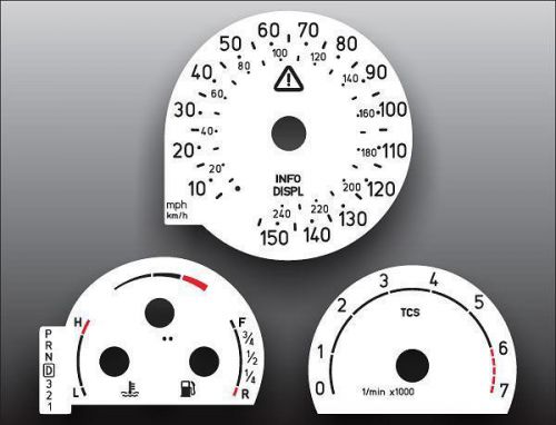 2000-2001 saab 9-3 9-5 auto dash instrument cluster white face gauges