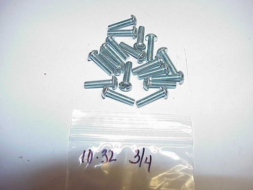 18 new zinc plated steel fine thread button phillips head screws 10-32 x 3/4&#034;