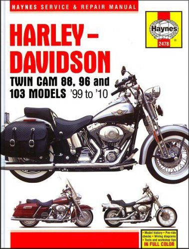 Harley-davidson twin cam 88, 96, 103, softail, dyna, touring repair manual 1999-