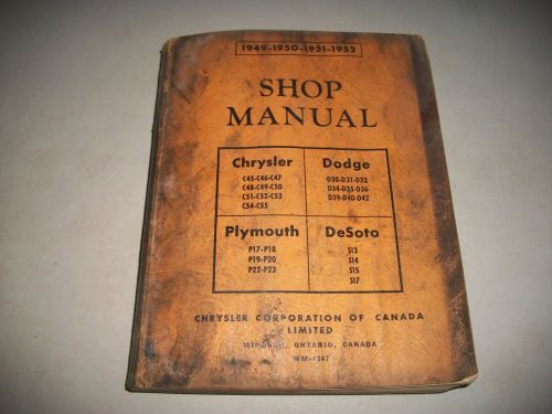 Original 1949-1950-1951-1952(1953) dodge chrysler plymouth desoto shop manual