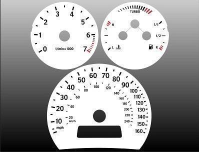 2003-2006 saab 9-3 instrument cluster white face gauges 03-06