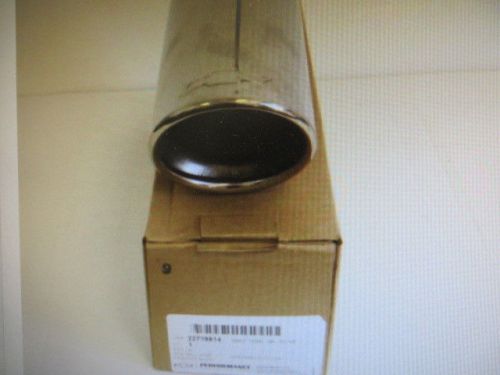 Gm oem chrome exhaust tip w/ logo &#039;08-15 truck, dual wall-angle cut pn-22799814