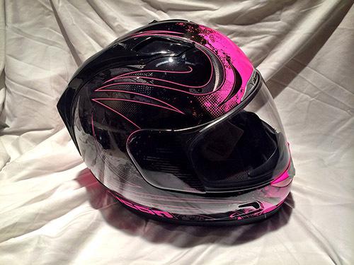 Icon alliance threshold pink motorcycle helmet - small - interchangeable padding