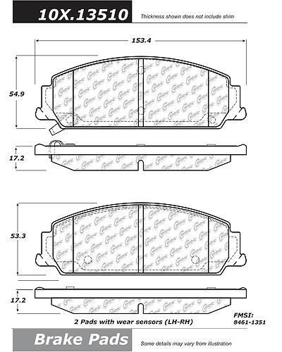 Centric 105.13510 brake pad or shoe, front