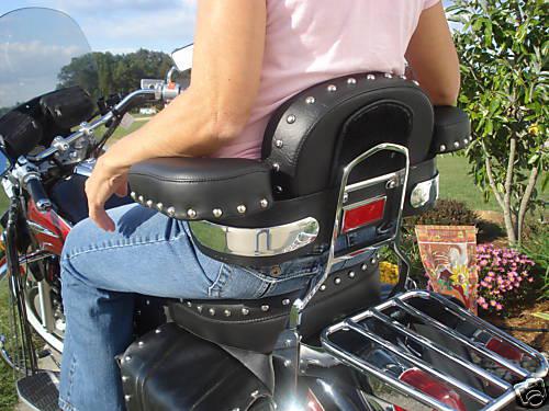 Motorcycle passenger rear seat arm rest/ w studs