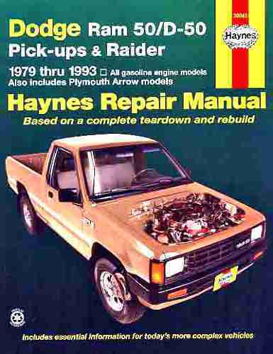 Dodge ram 50 d50 pickup plymouth arrow repair shop manual 1979-1993 + raider