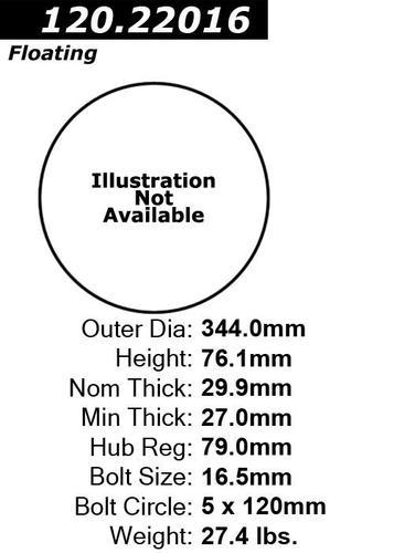 Centric 120.22016 front brake rotor/disc-premium rotor