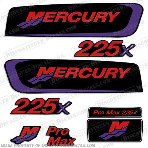 Fits mercury 225x pro max decal kit (red/purple)