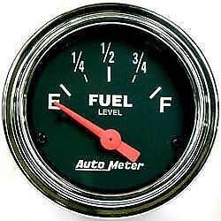 Auto meter traditional chrome 2-1/16&#034; short-sweep 240-33 ohm electric fuel level