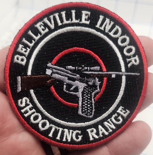 Belleville indoor shooting range embroidered patch vest jacket club sports 3&#034;