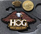 H.o.g - harley owners group - boxed pin/medalion/patch &amp; doc.wallet - like new