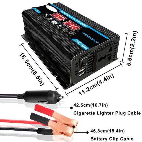 Durable car car power inverter car accessories 4000w dc 12v to ac 220v