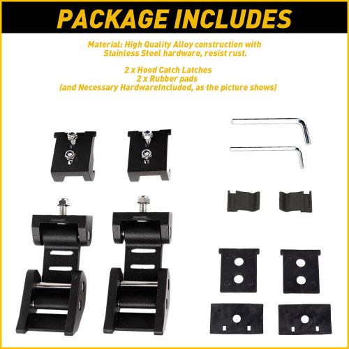 Hood latches locking hood lock catch kit for jeep wrangler jk 2007-2018 durable