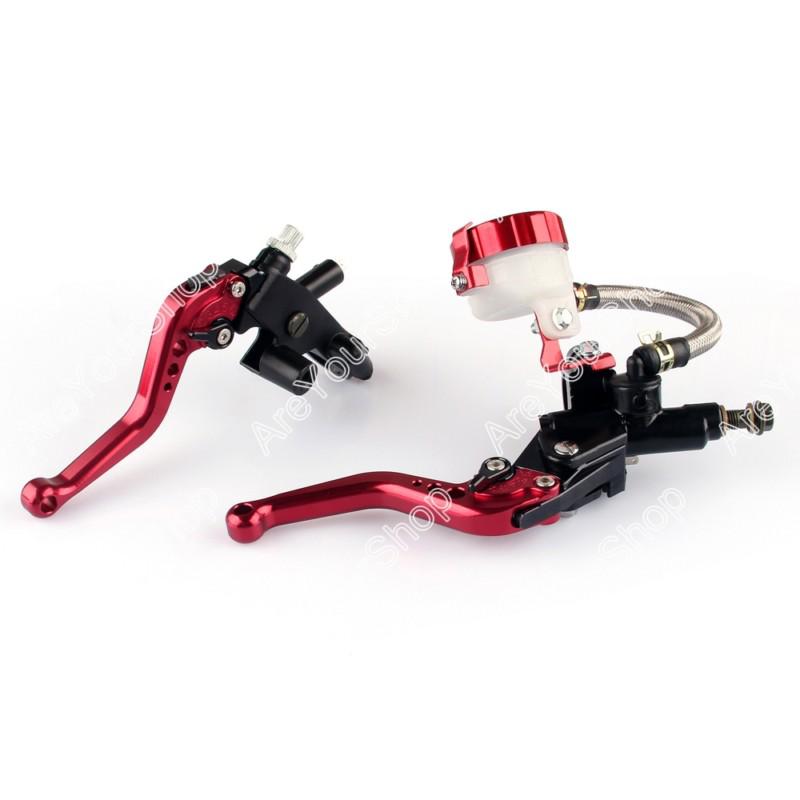 7/8" universal front master cylinder brake clutch levers sport street bike red