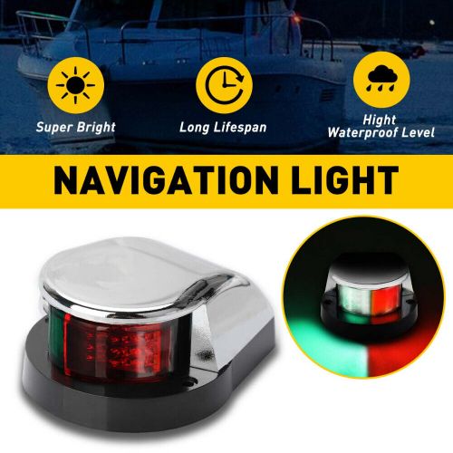 Ip67 red green boat navigation led front light pontoon marine lamp bow 12v 12smd